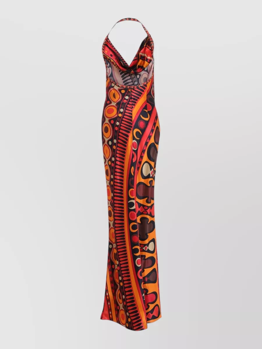Pucci Silk-blend printed halterneck sleeveless maxi dress
