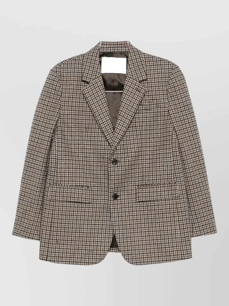 Dunst wool houndstooth single-breasted blazer