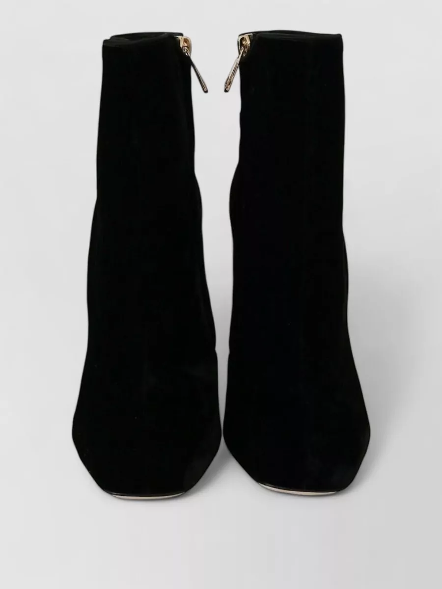 Dolce&Gabbana velvet crystal embellished ankle boots