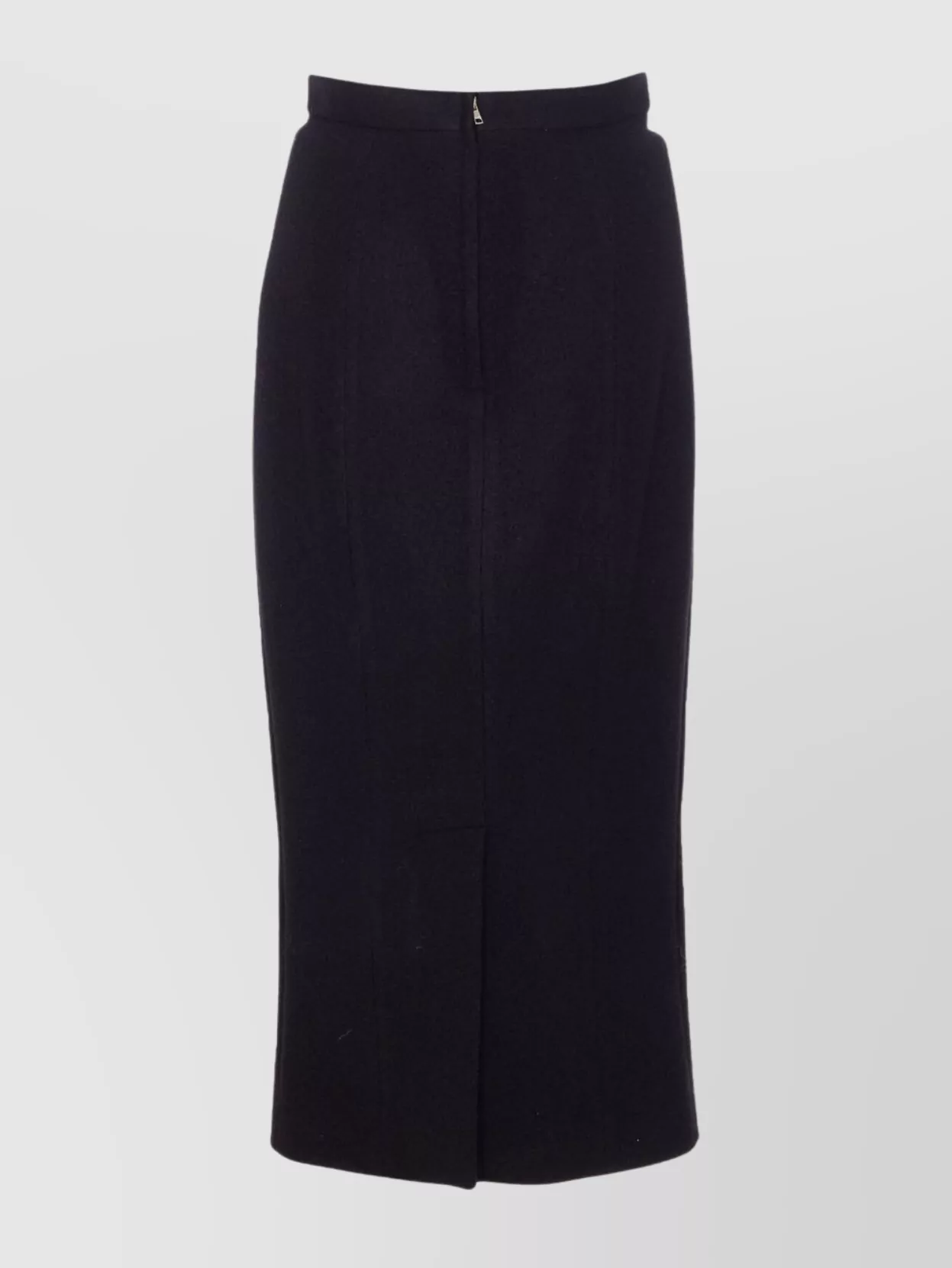 Dolce & Gabbana High Waist Midi Skirt With Back Slit In Blue