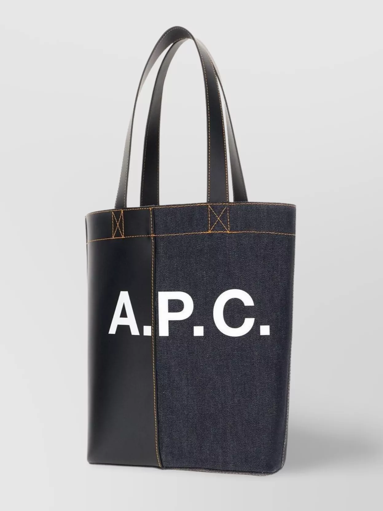 Apc Multicolor Denim And Fabric Axel Shoulder Bag In Black