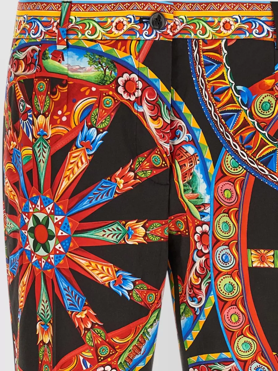 Dolce&Gabbana Cotton High-Rise Cigarette Tailored Trousers