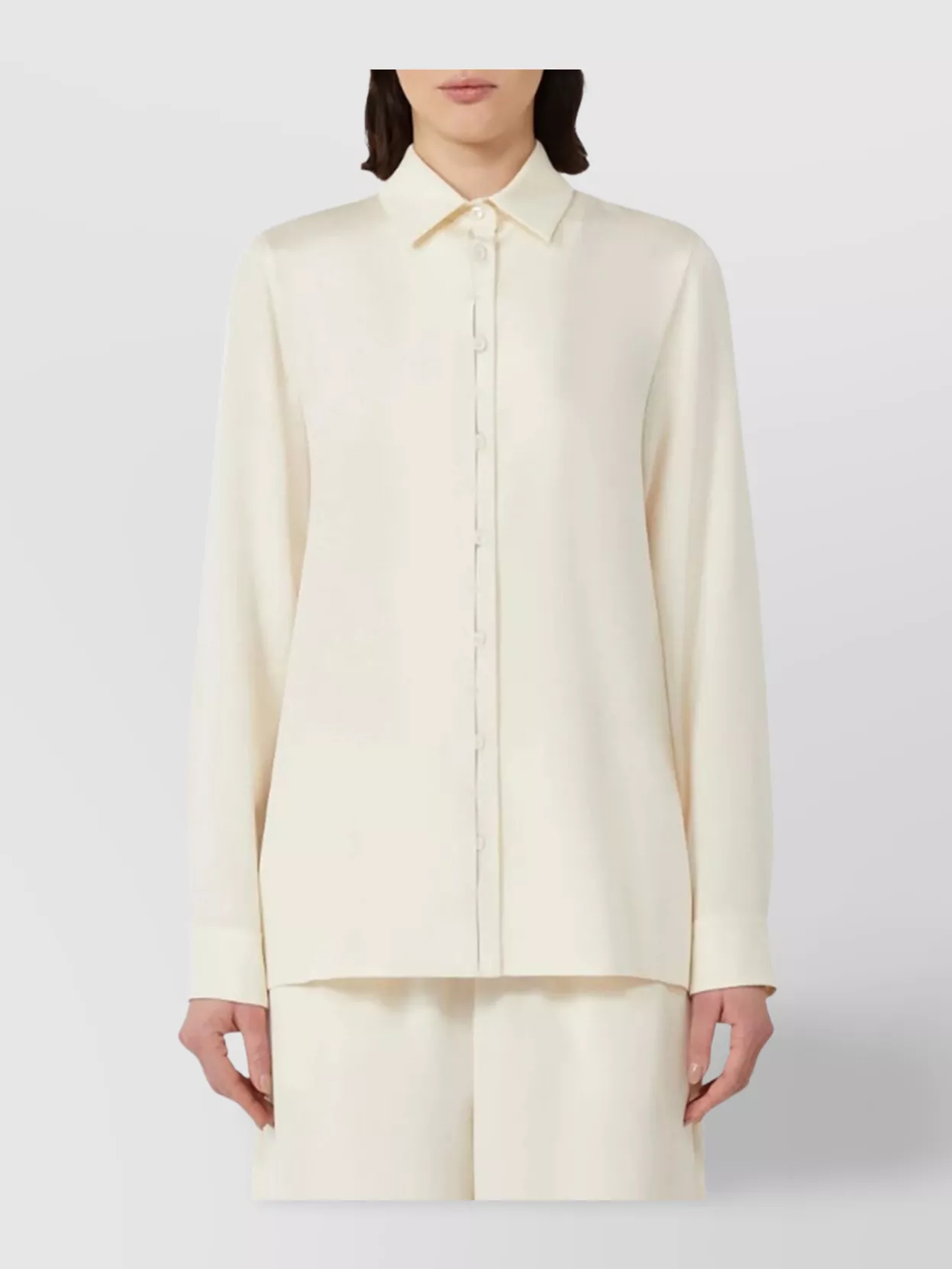 Max Mara Top With Front Stitch Pattern And Long Sleeves