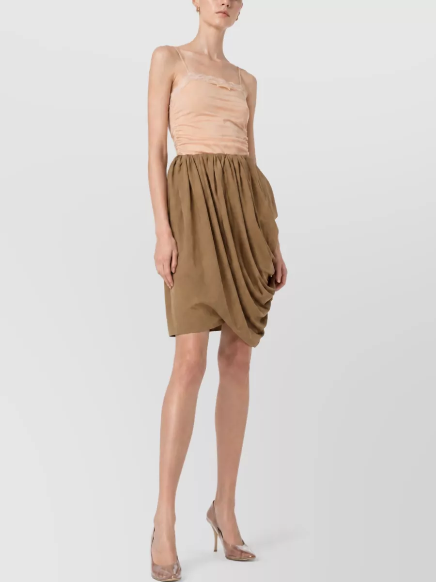 Chloé Wrap Cotton Poplin Skirt Knee Length