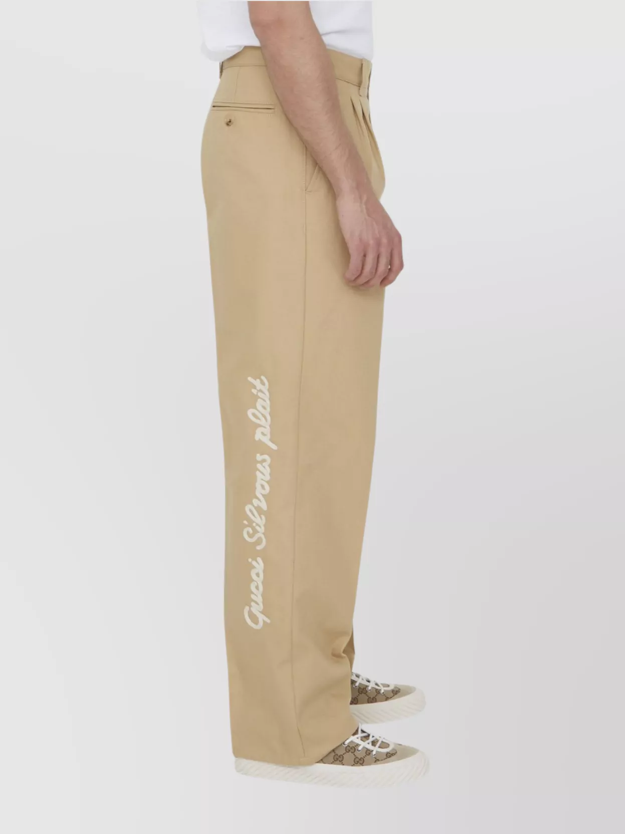 Gucci Cotton Trousers With Pleated Front