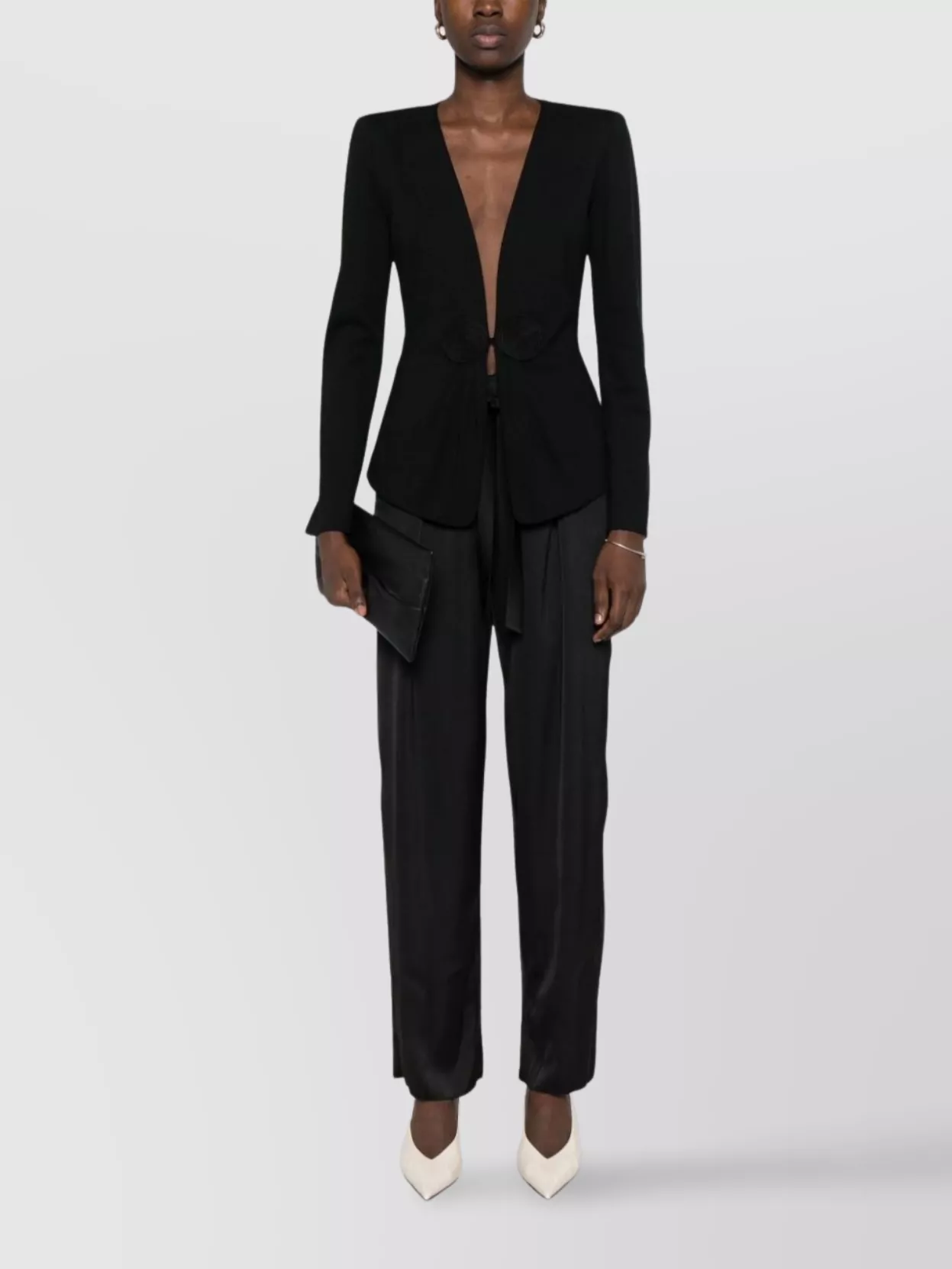 Emporio Armani Short Jacket With Appliqué Detail And Asymmetric Hem