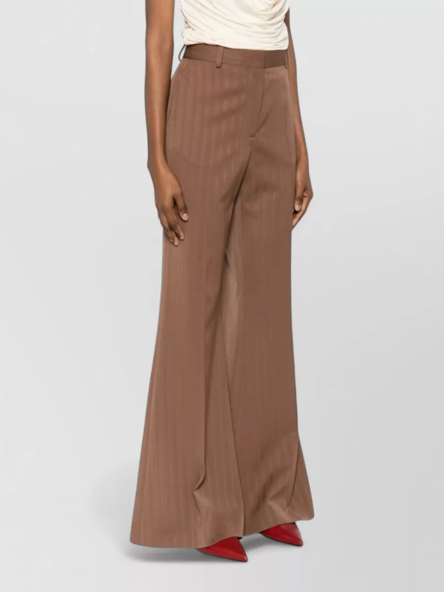 Stella Mccartney Wool Trousers Flared Leg Belt Loops