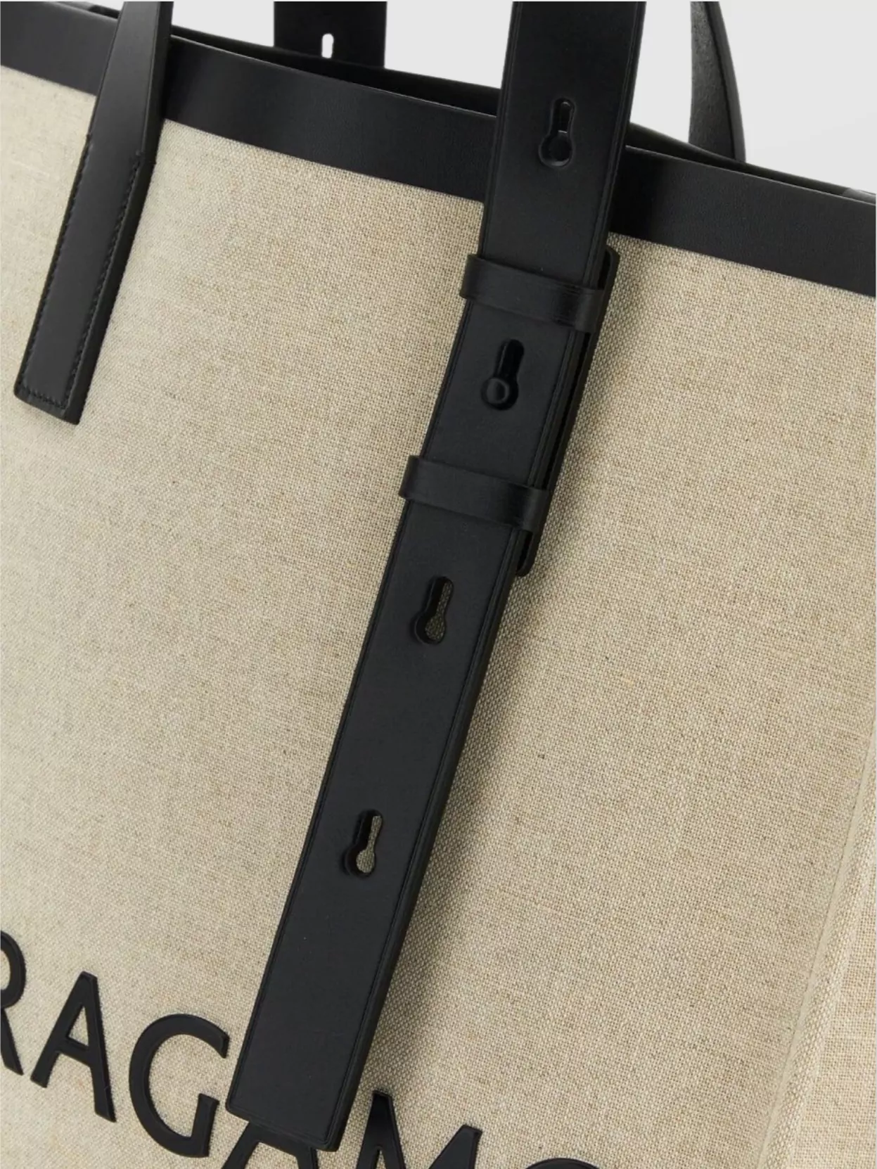 Ferragamo Canvas Shopping Bag Adjustable Strap