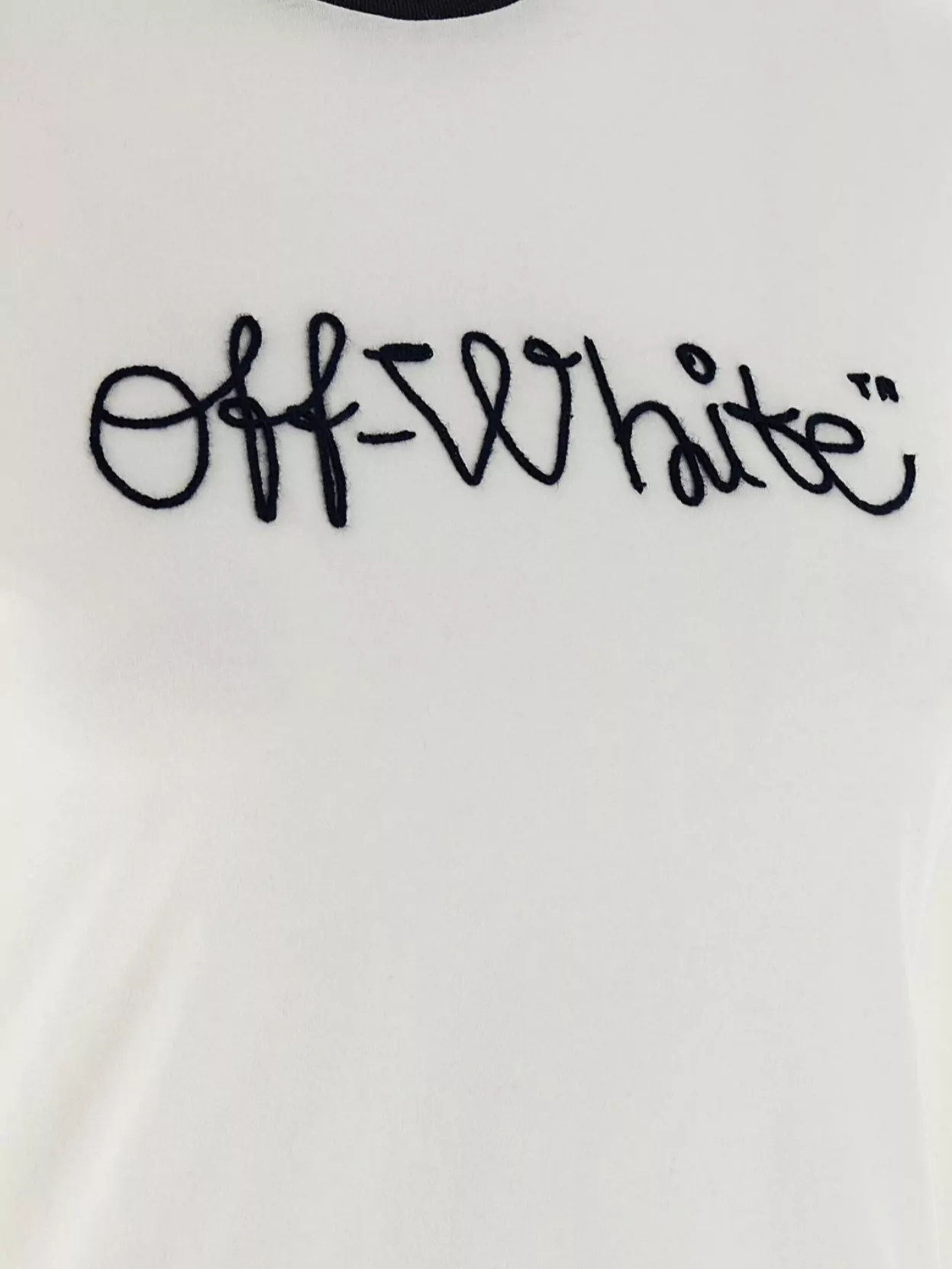 Off-White Short Sleeve Logo T-Shirt With Contrast Collar