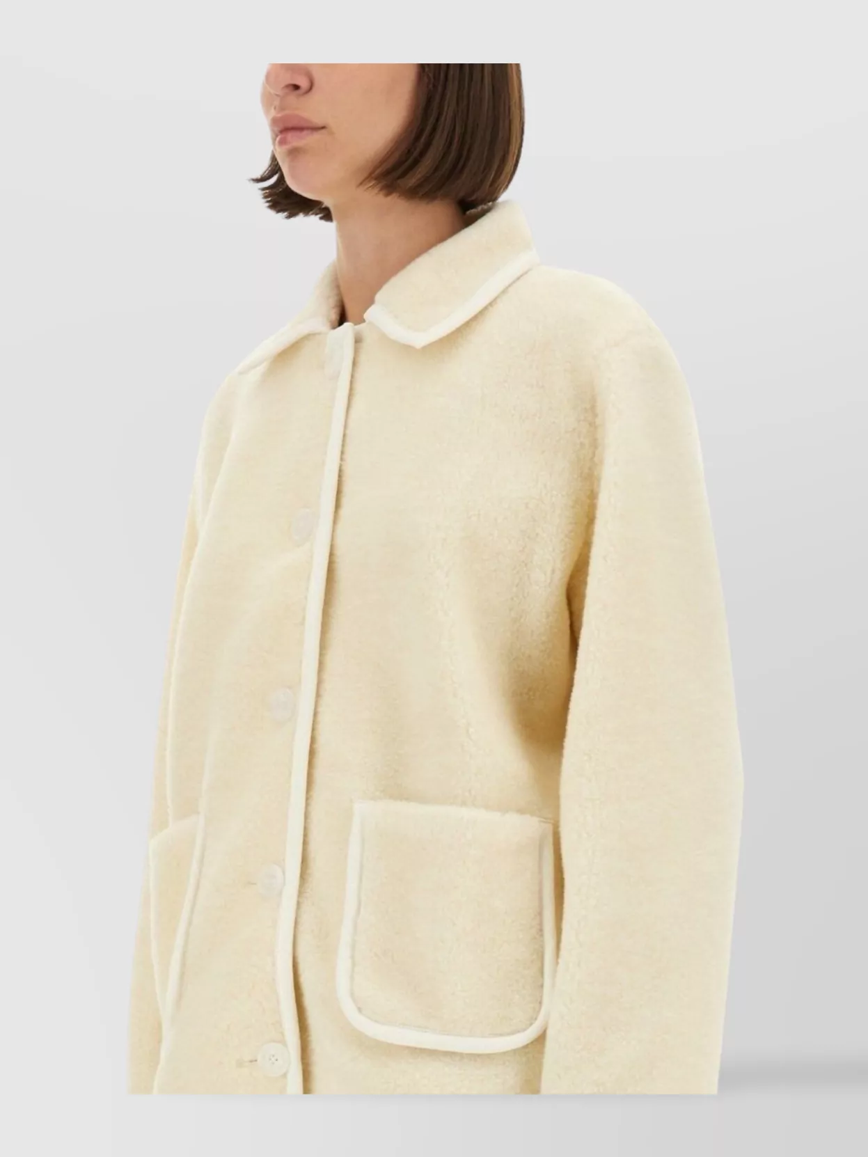 A.p.c. Stylish Coat With Large Pockets And Trim