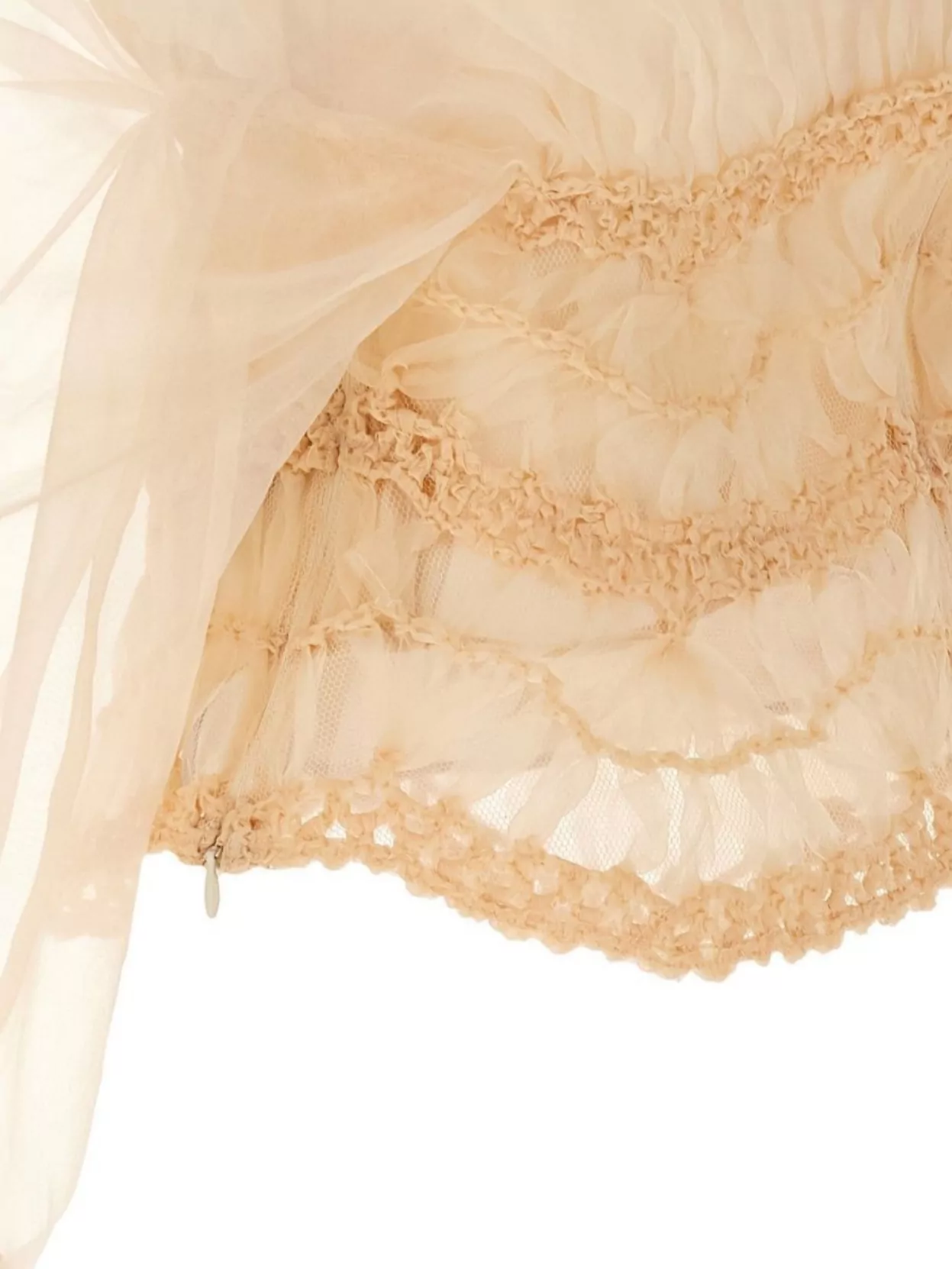 Zimmermann 'illuminate' Beige Crewneck Top With Elastic Hems And Semi Sheer Design