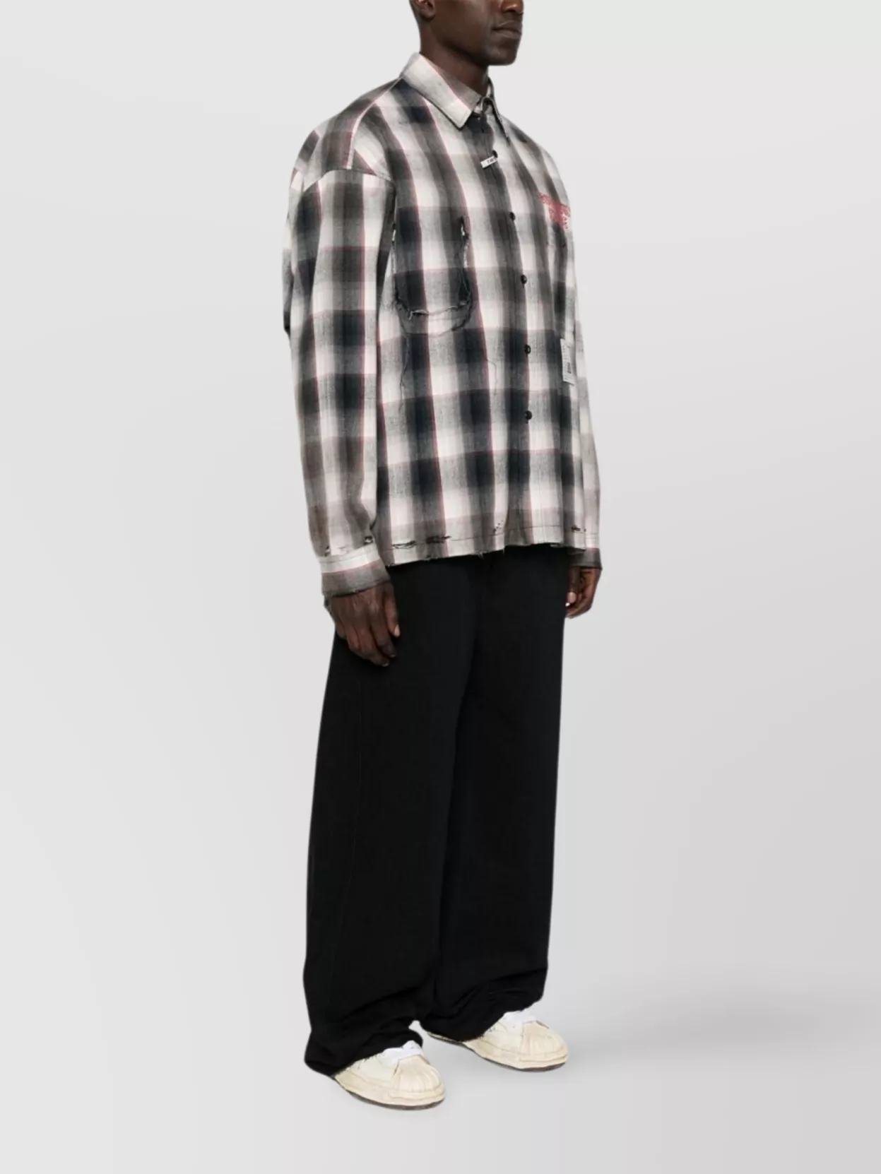 Maison Mihara Yasuhiro Embroidered Detail Checked Pattern Shirt