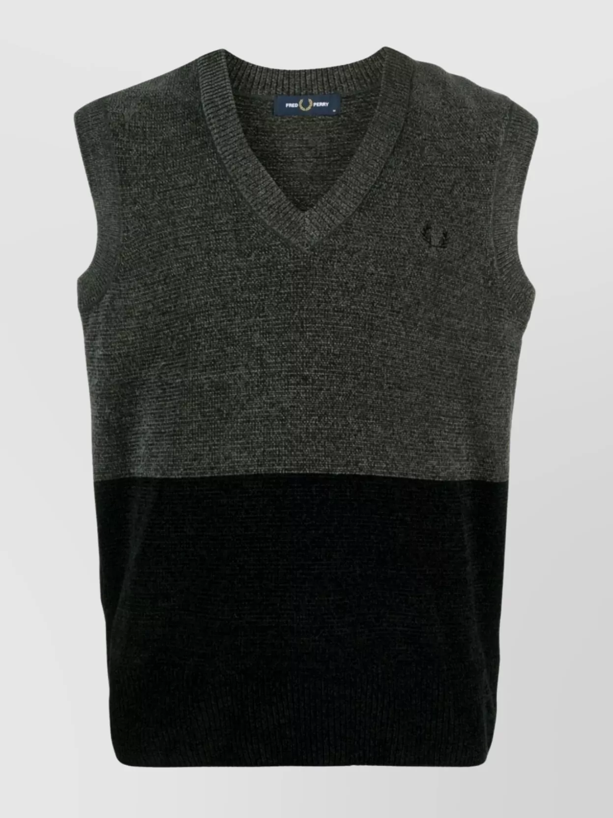 Fred Perry Block Design Ribbed Hem Sleeveless V-neck Tank In Multi