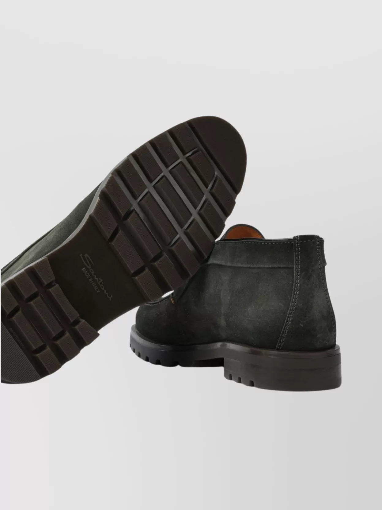 Santoni Suede Ankle Boots Stacked Heel