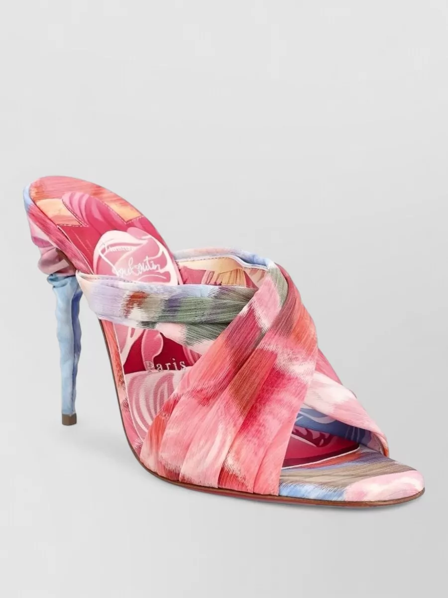 Christian Louboutin Floral-Print Knot-Detail Mules