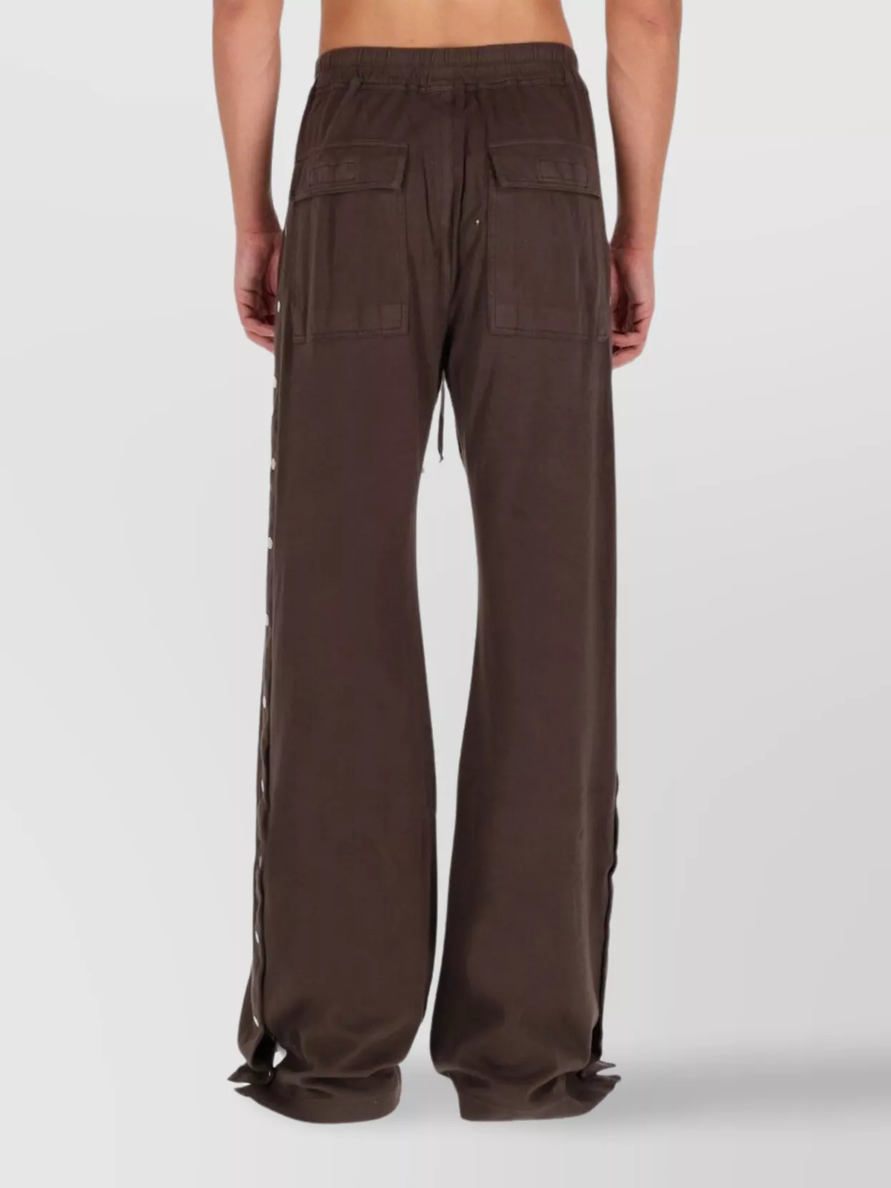 Rick Owens Drkshdw Wide Leg Trousers Side Buttons In Brown
