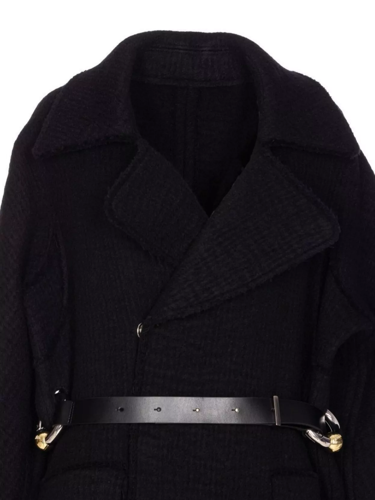 Jean Paul Gaultier Heavy Coat With Belted Waist And Pockets