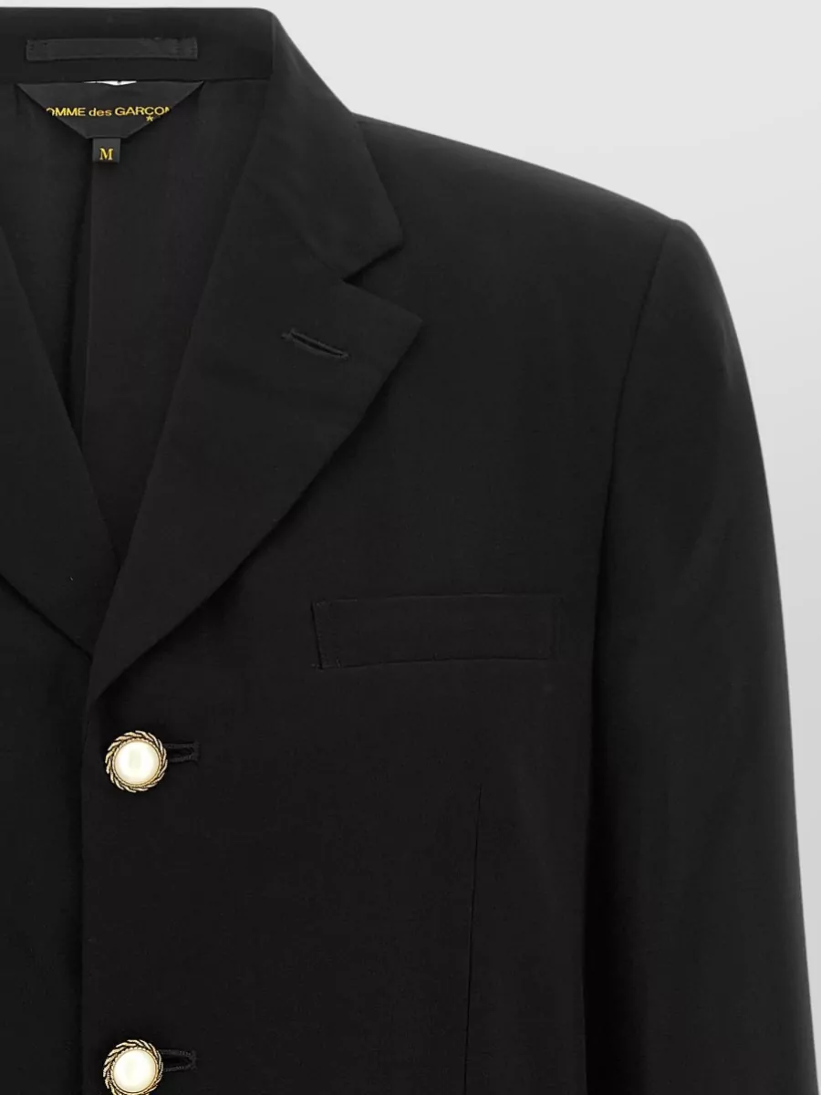 Comme Des Garçons Single-Breasted Jewel-Button Blazer