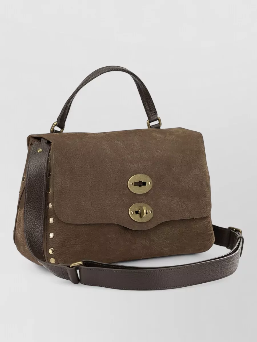 Zanellato Leather Studded Top Handle Shoulder Bag
