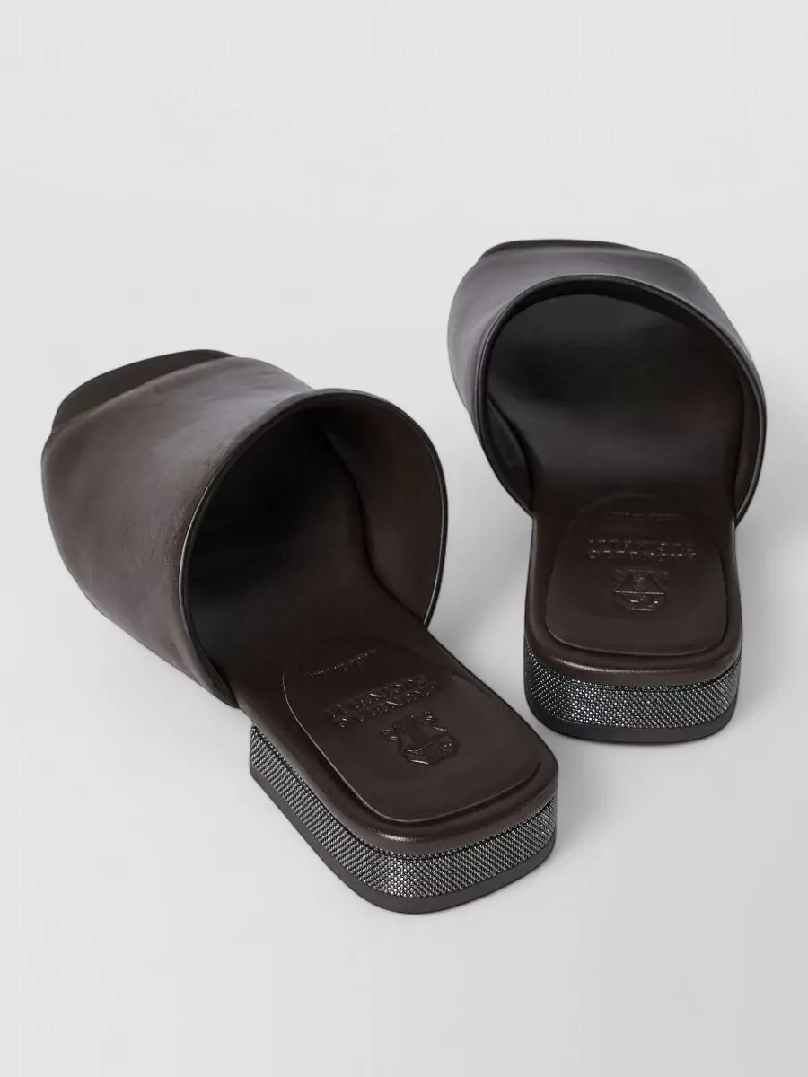 Brunello Cucinelli Leather Embellished Sandals