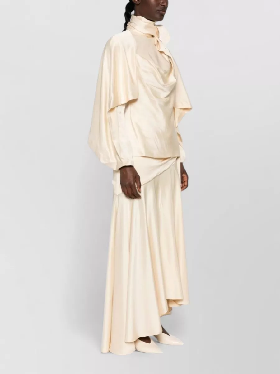 Zimmermann Draped Pussy Bow Long Sleeve Blouse