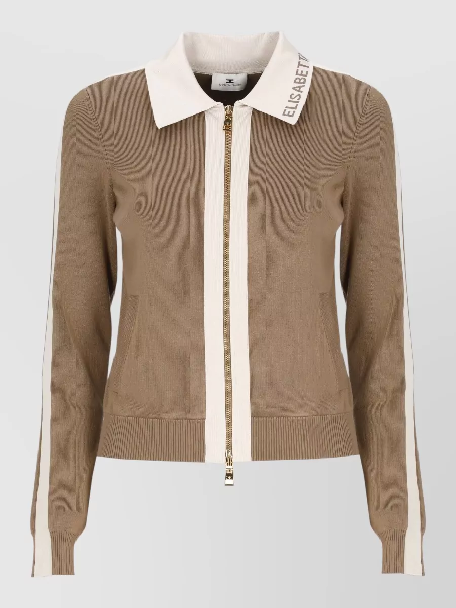 Elisabetta Franchi viscose long sleeve zip knit top