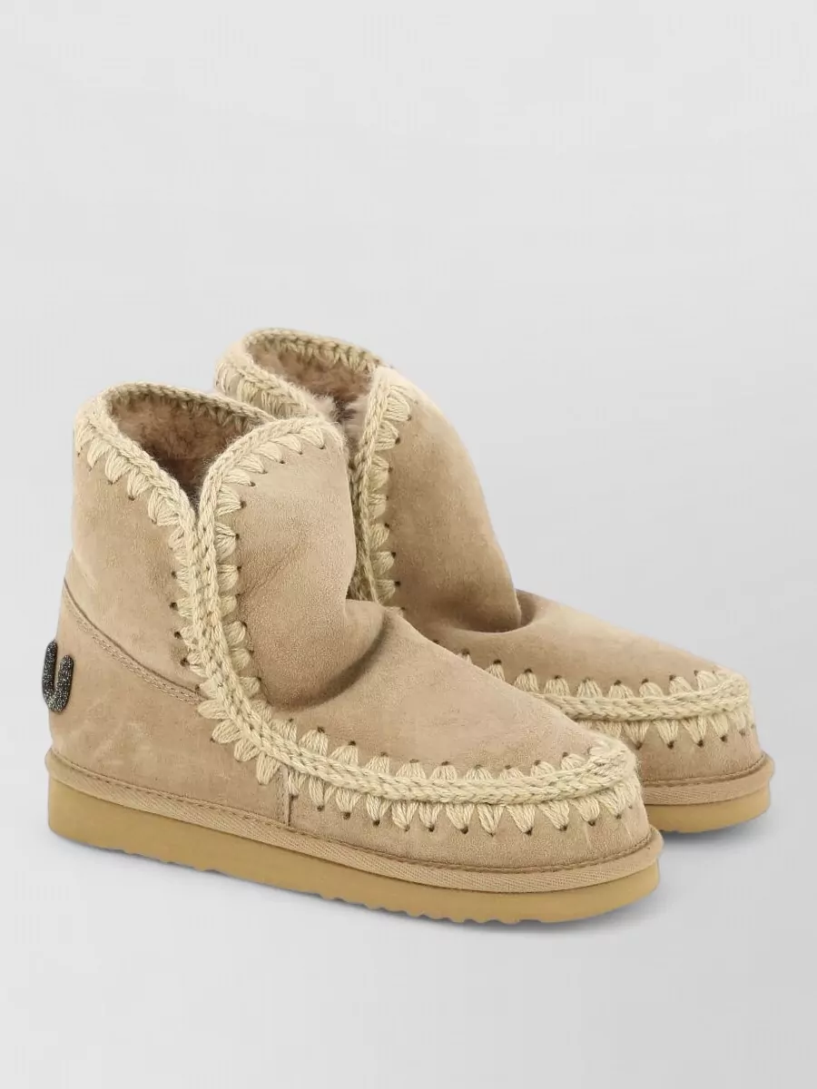 Mou sheepskin ankle-length slippers