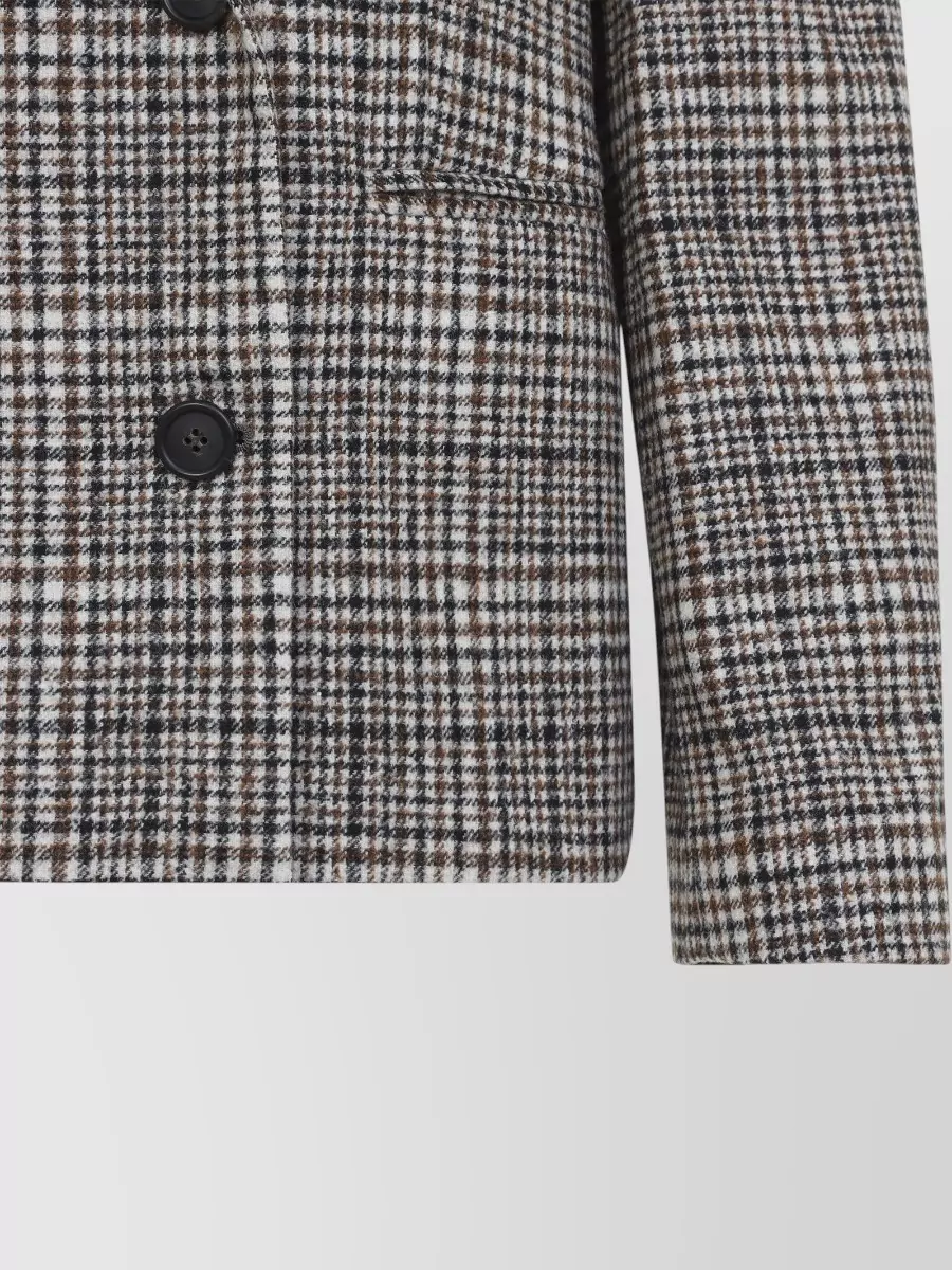 Brunello Cucinelli Alpaca Wool Checked Double Breasted Coat