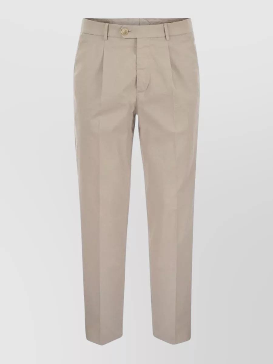 Brunello Cucinelli cotton mid-rise straight-leg tailored trousers