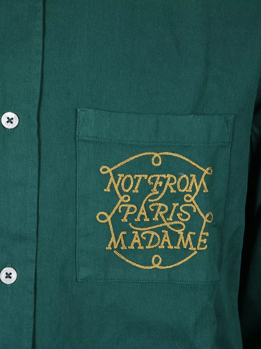 Drôle De Monsieur Slogan Shirt Embroidered Design