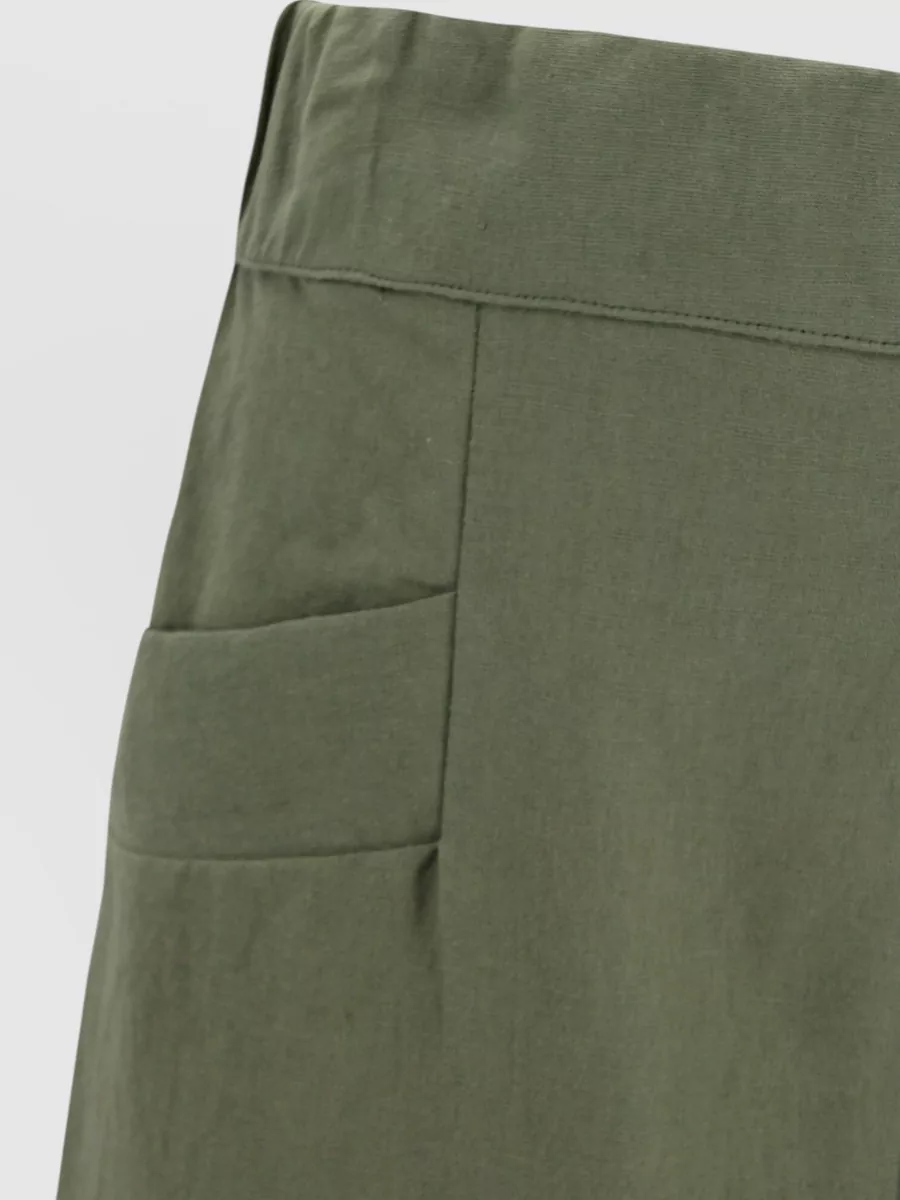 Whyci Linen High-Rise Pleated A-Line Skirt