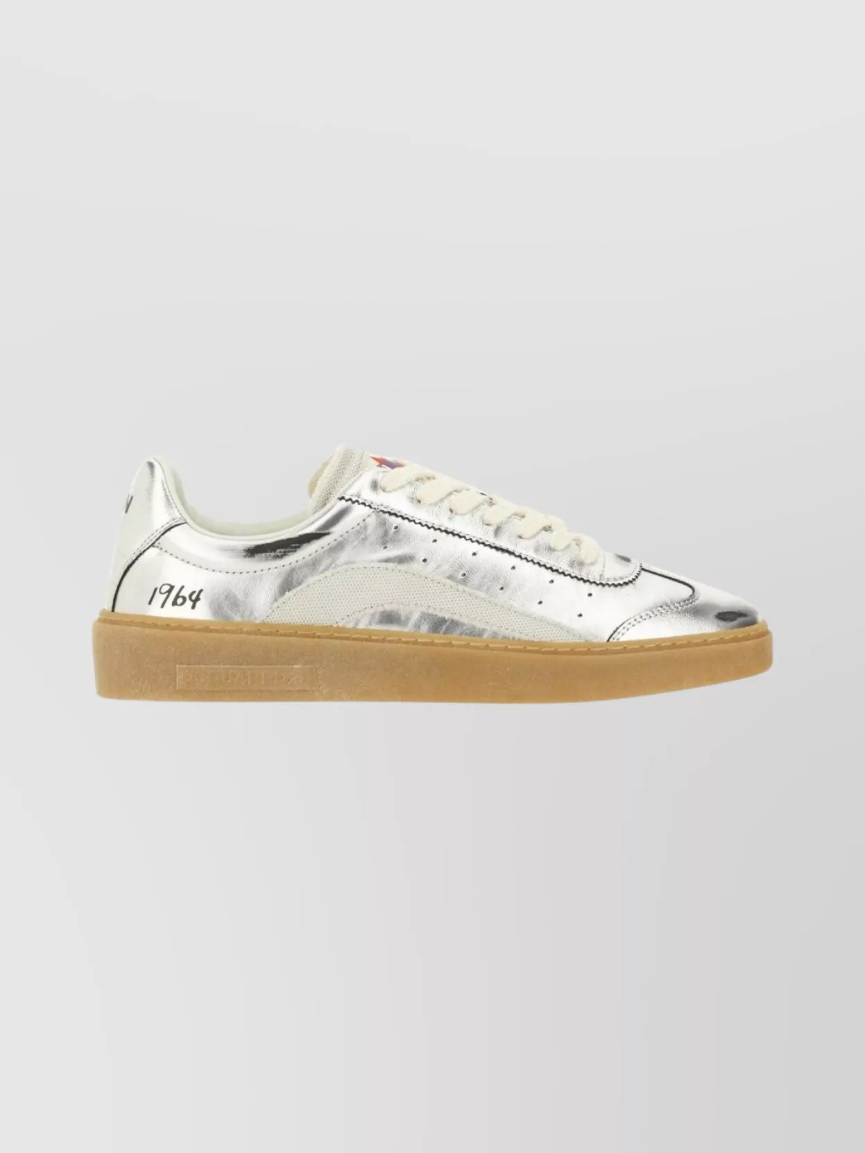 Dsquared2 Metallic Round Toe Sneakers With Rubber Sole