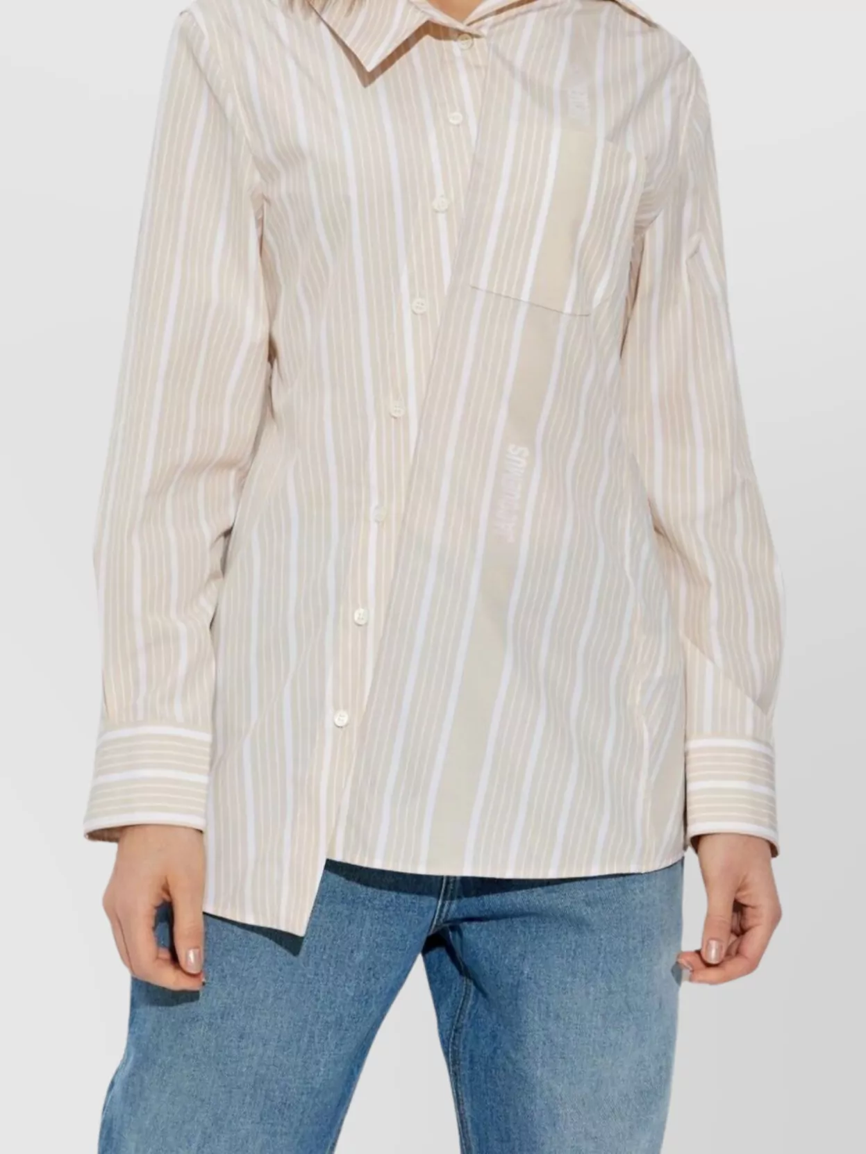 Jacquemus Pablo Striped Asymmetric Spread Collar Shirt
