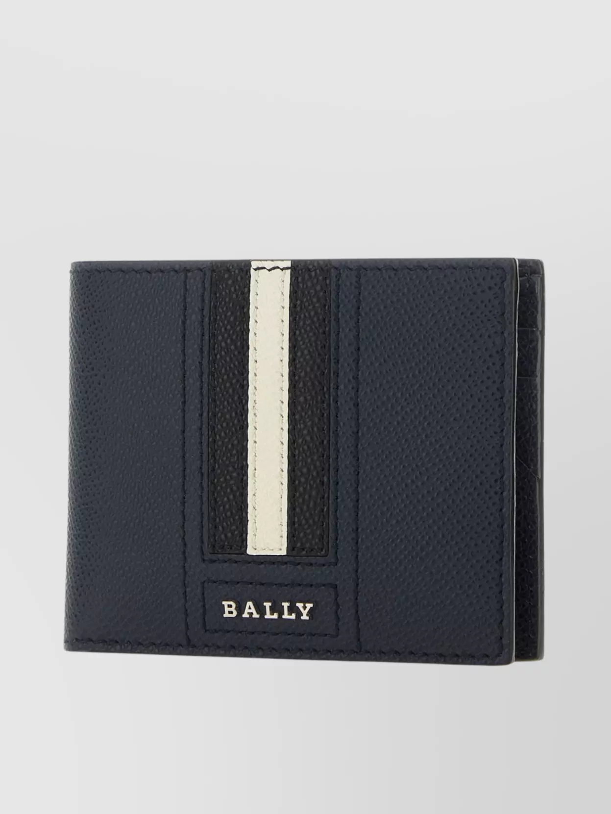Shop Bally Leather Wallet With Bifold Design And Stripe Band