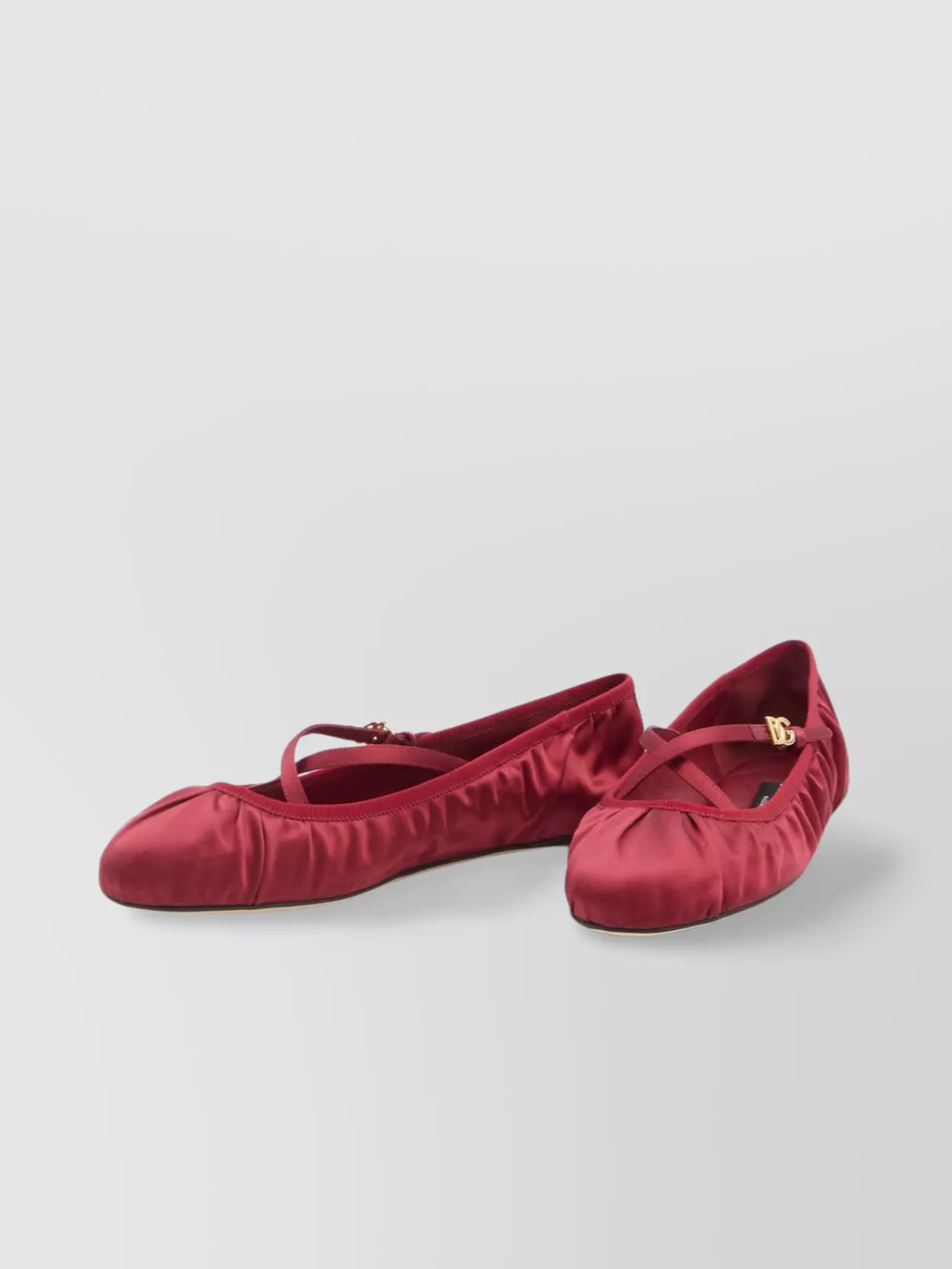 Dolce & Gabbana Ballerinas Satin Leather Sole In Red