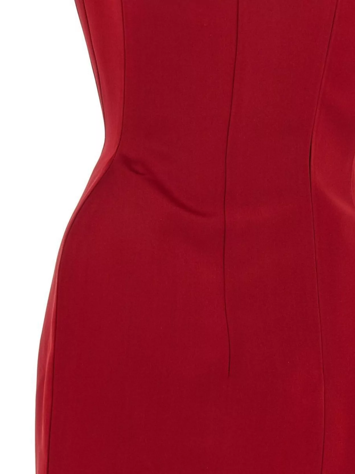 Magda Butrym Shoulder Neckline Fitted Midi Dress In Red