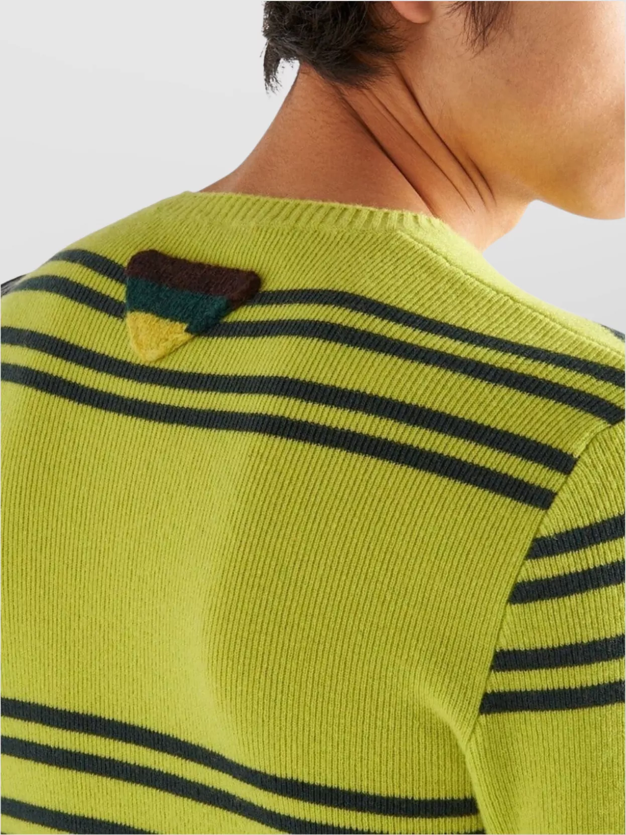 Prada Crew-Neck Lambswool Sweater Striped Pattern