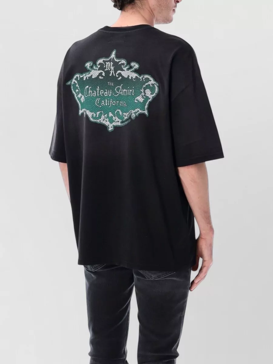 Amiri Cotton Oversized Ribbed Crew Neck Short Sleeve T-Shirt