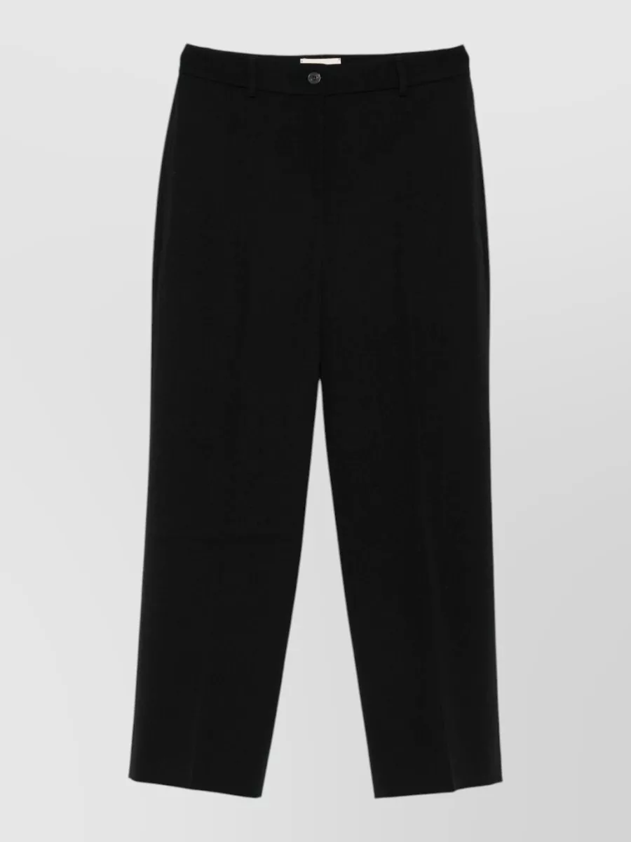 Via Masini 80 Virgin Wool Blend Straight-Leg Trousers