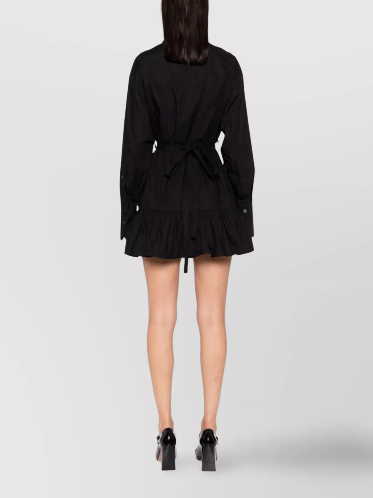 Patou Ruffled Mini Shirt Dress