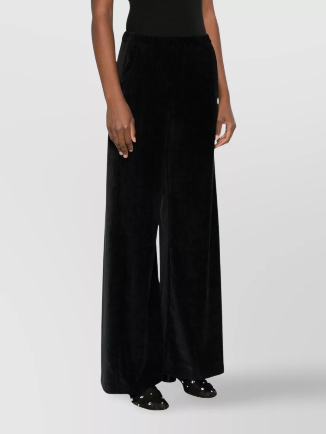 Forte Forte High-Waisted Wide-Leg Velvet Trousers