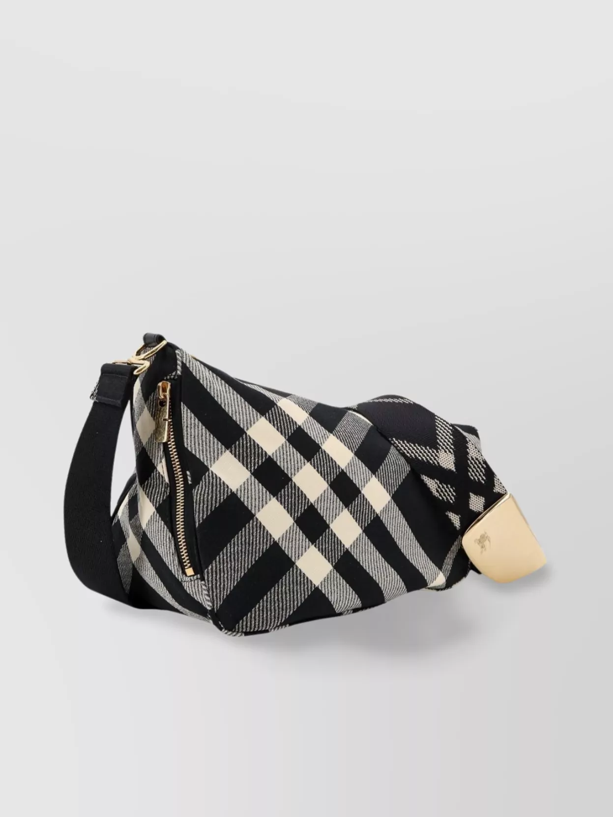 Burberry Checkered Motif Fabric Shoulder Bag