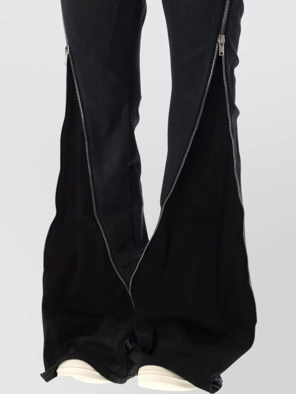 Rick Owens Drkshdw High Waist Flared Trousers Full Length In Black