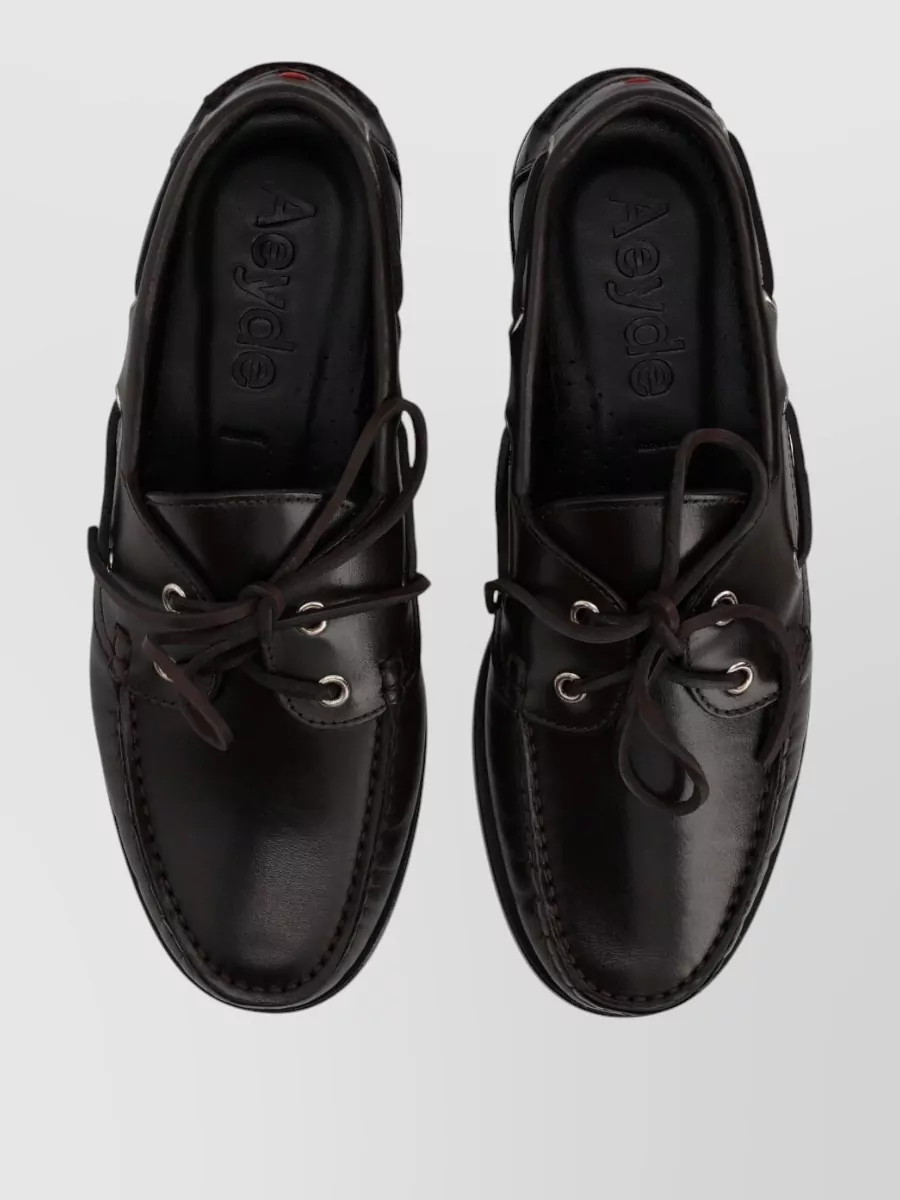 Aeyde Loafers Moc Toe Eyelet Detailing Design