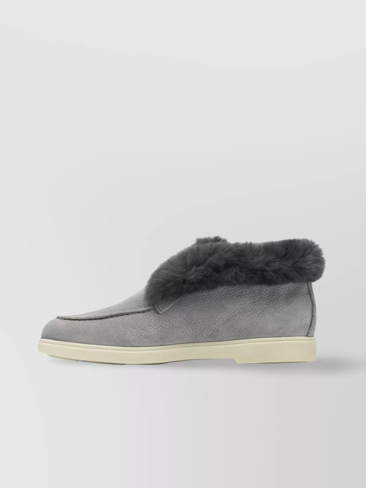 Santoni Fur Trim Rubber Sole Ankle Boots