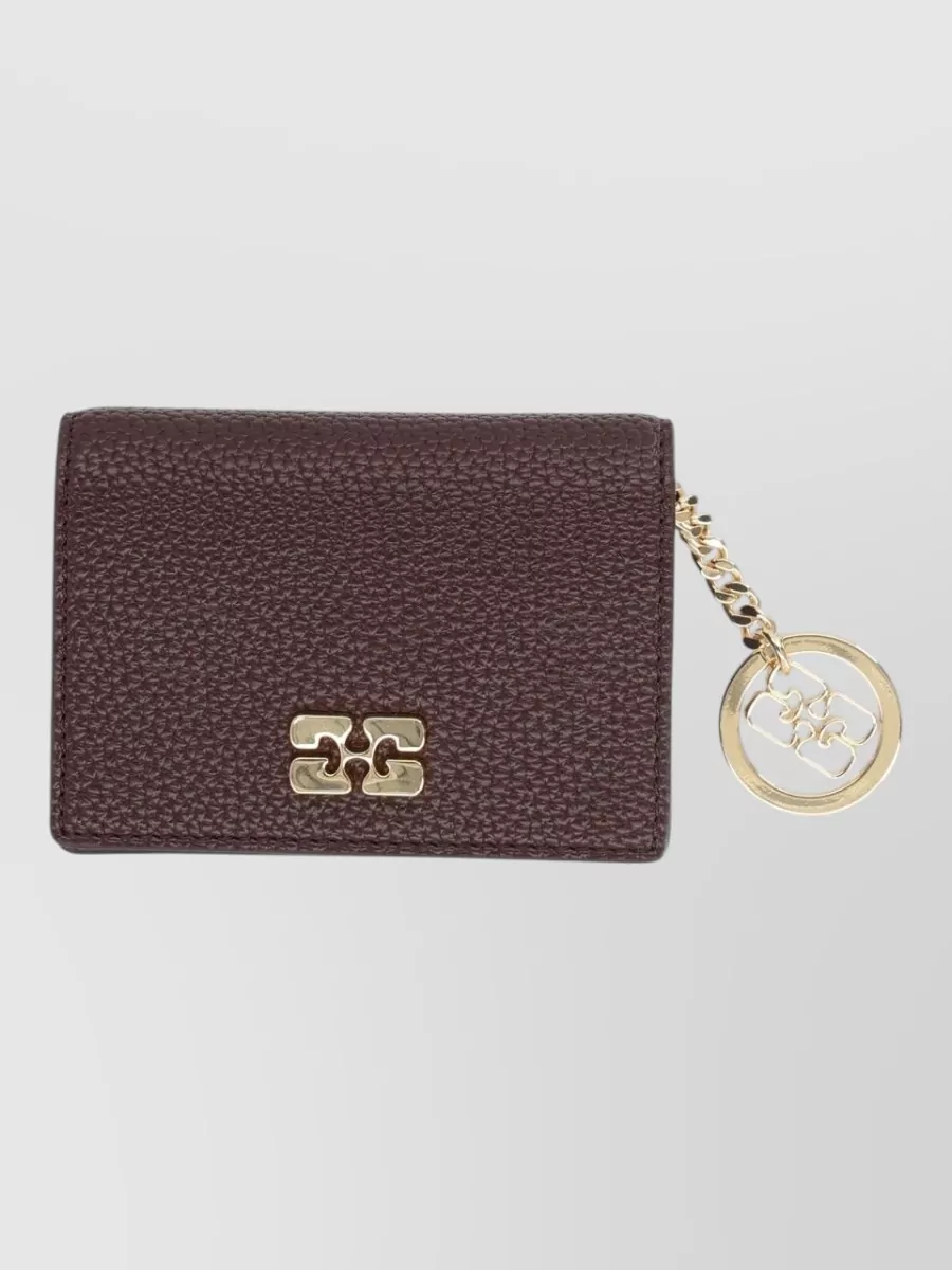 Ganni Leather Card Holder Keyring