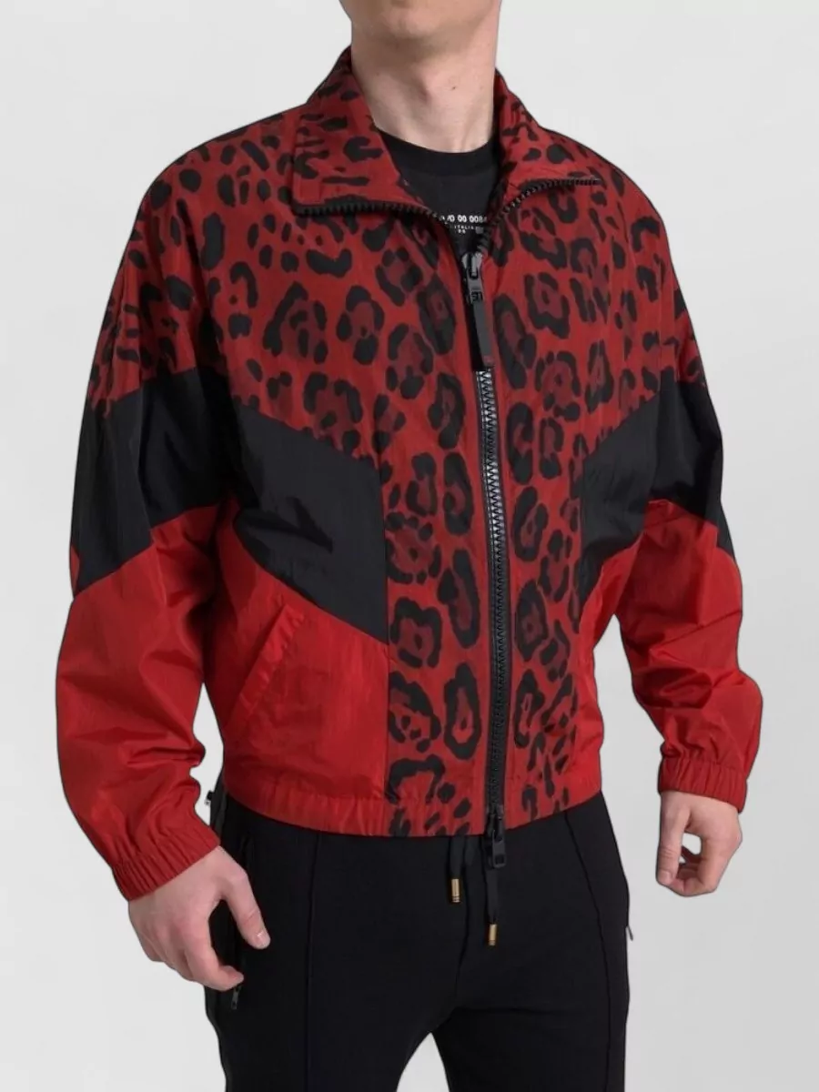 Dolce&Gabbana Leopard-print nylon track jacket
