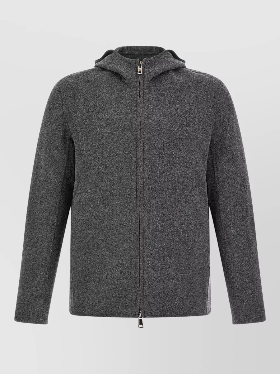 Giorgio Brato cashmere wool hooded single breasted coat