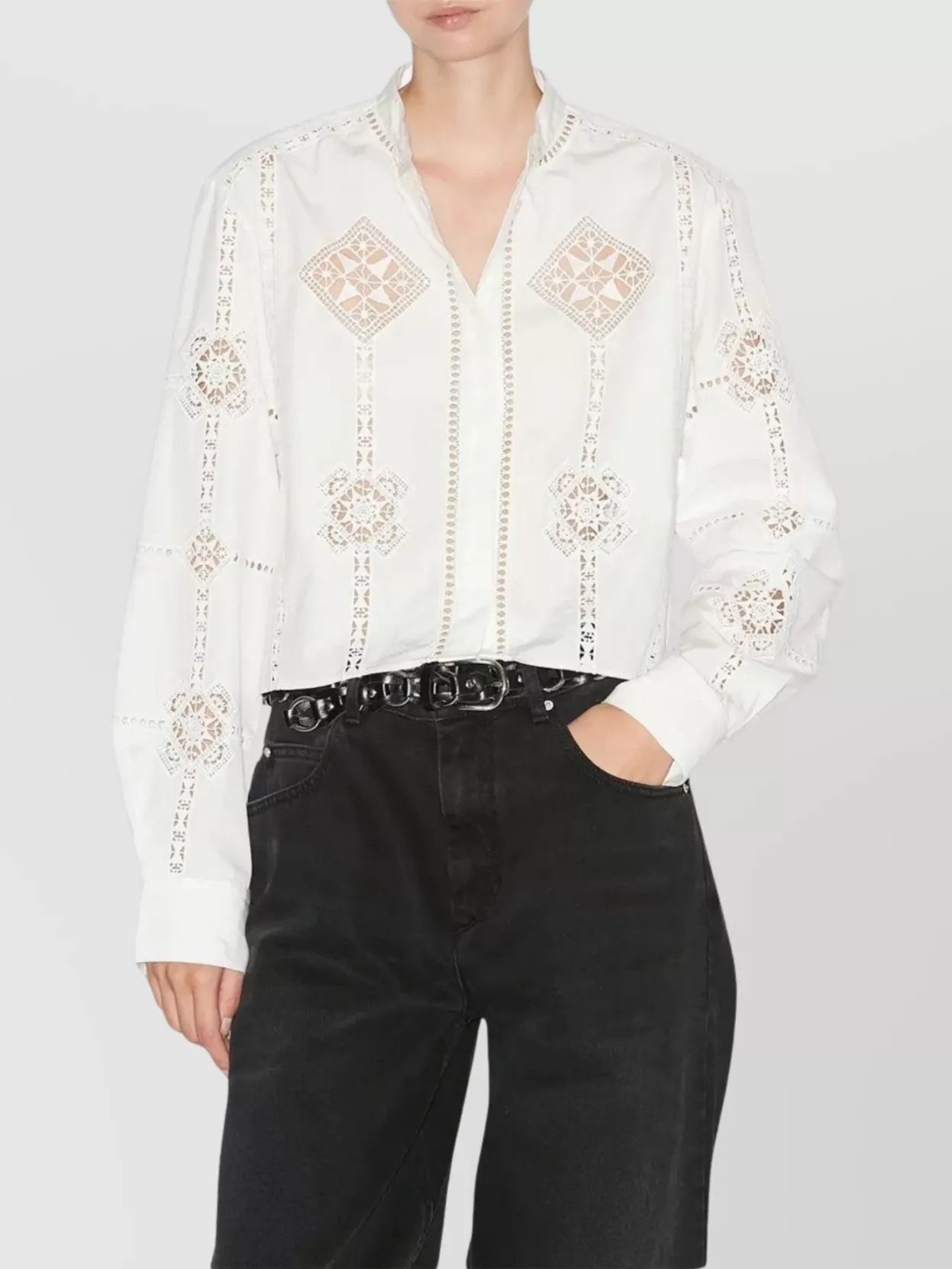 Isabel Marant Serena Shirt Fishnet Embroidery