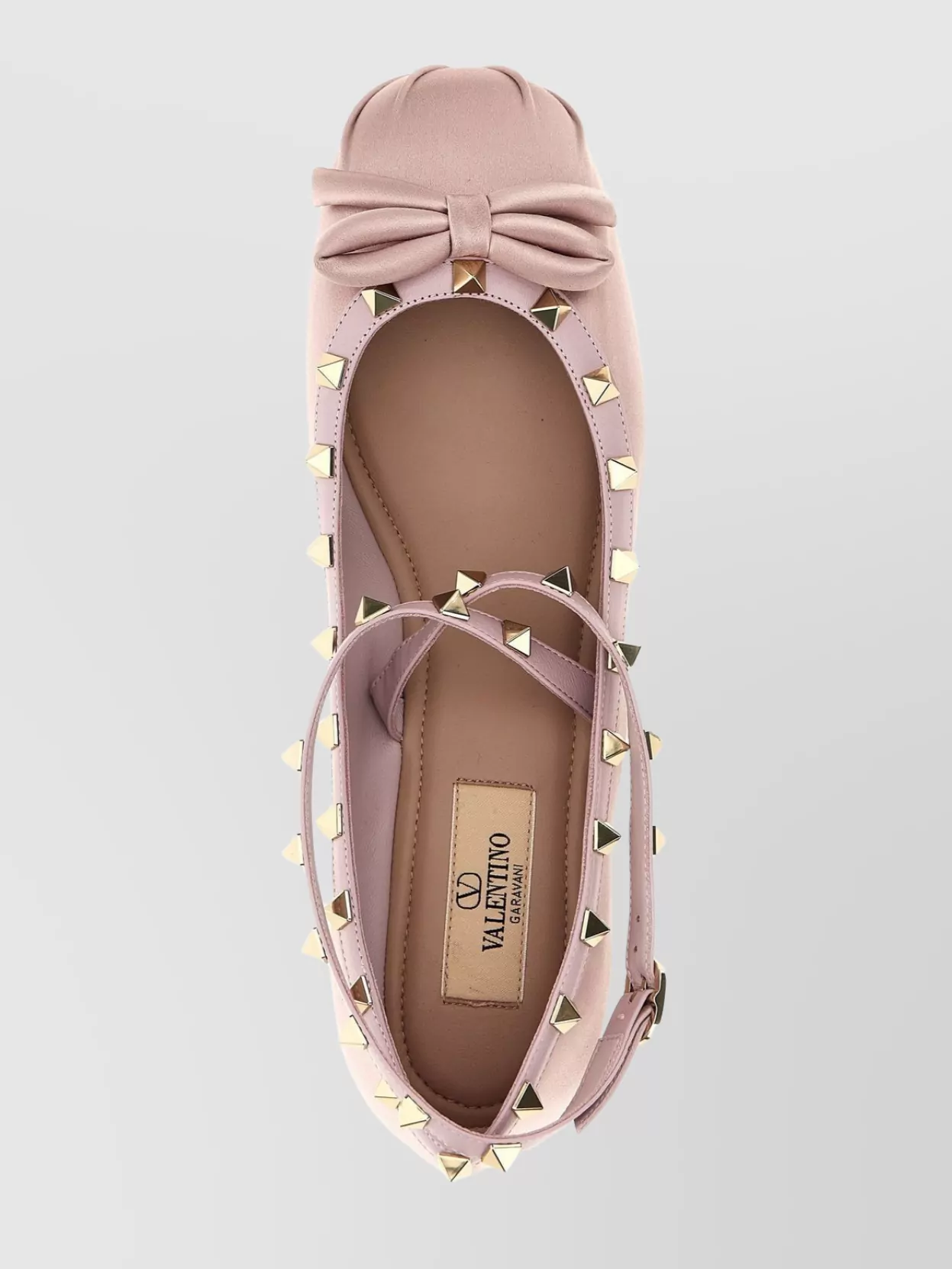 Valentino Satin "rockstud" Ballerina Bow Accent